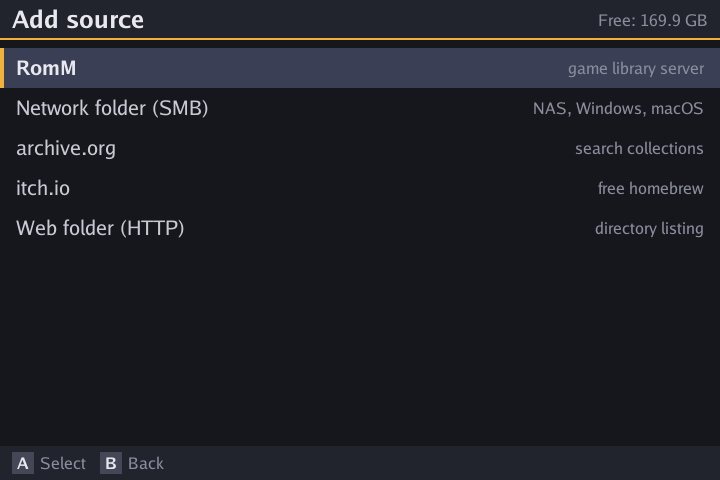 Add source menu